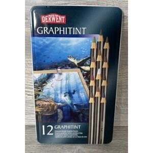 Derwent 12 Graphitint Water Soluble Tinted Graphite Art Drawing Pencils
